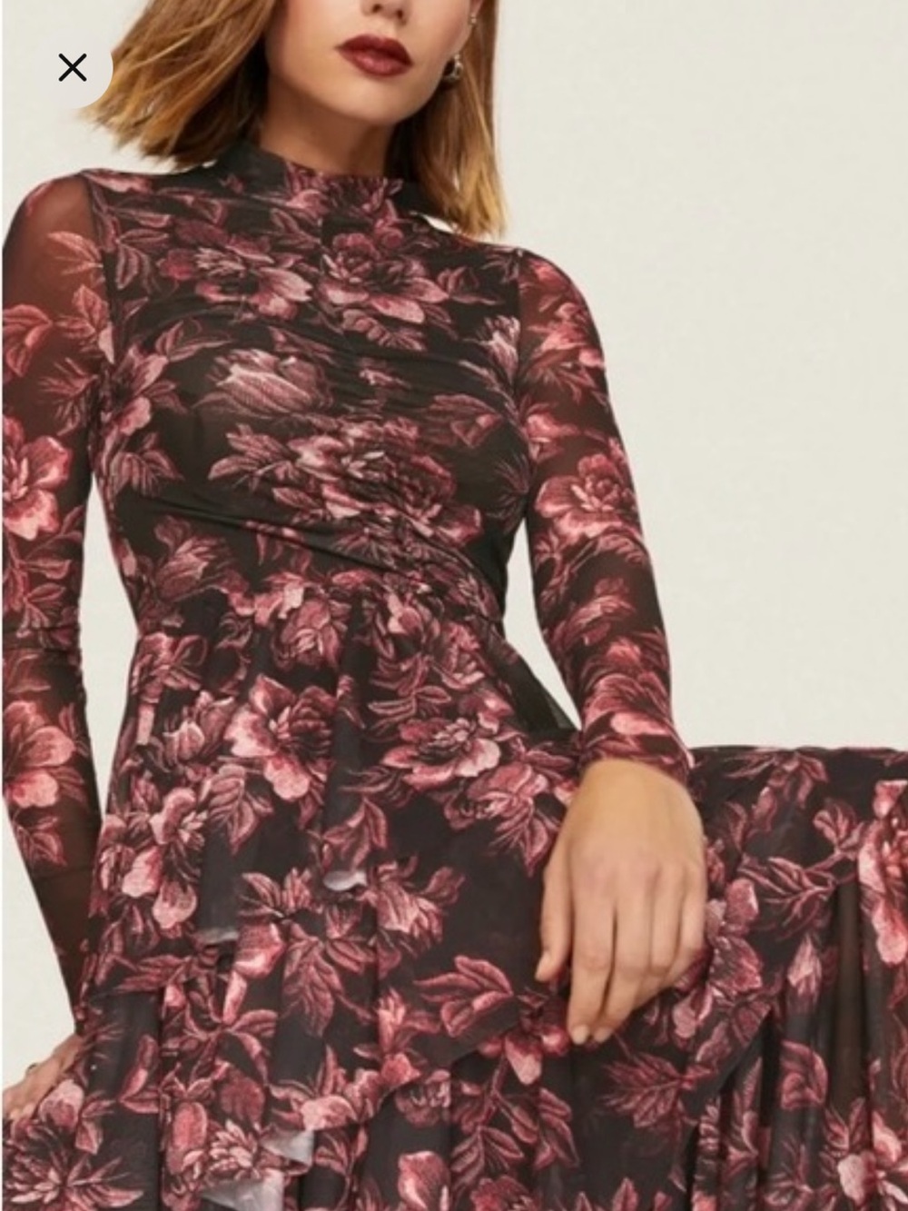 Ted Baker Janeti Long-Sleeve Tiered hi-Lo Maxi Dress